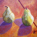 Me And my Shadow Pears - 14" x 11" oil on canvas