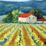Mid-Morning In The Vineyards - 14" x 11" oil on canvas