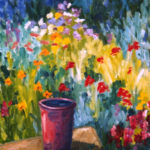 Sunlit Flowers - 11" 14" oil on canvas